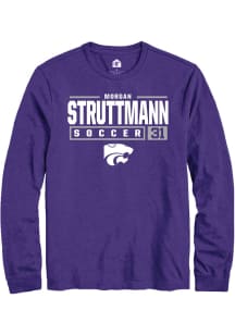 Morgan Struttmann  K-State Wildcats Purple Rally NIL Stacked Box Long Sleeve T Shirt