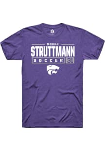 Morgan Struttmann  K-State Wildcats Purple Rally NIL Stacked Box Short Sleeve T Shirt