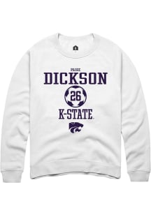 Paige Dickson  Rally K-State Wildcats Mens White NIL Sport Icon Long Sleeve Crew Sweatshirt