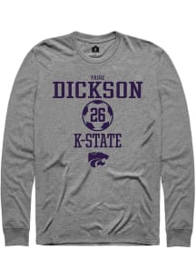 Paige Dickson  K-State Wildcats Graphite Rally NIL Sport Icon Long Sleeve T Shirt