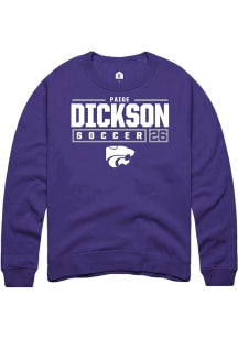 Paige Dickson  Rally K-State Wildcats Mens Purple NIL Stacked Box Long Sleeve Crew Sweatshirt