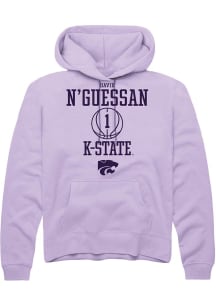 David N’Guessan  Rally K-State Wildcats Mens Lavender NIL Sport Icon Long Sleeve Hoodie