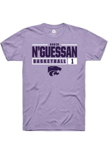 David N’Guessan  K-State Wildcats Lavender Rally NIL Stacked Box Short Sleeve T Shirt