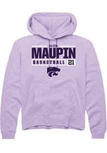 Eliza Maupin Rally Mens Lavender K-State Wildcats NIL Stacked Box Hooded Sweatshirt