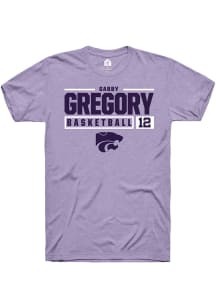 Gabriella Gregory  K-State Wildcats Lavender Rally NIL Stacked Box Short Sleeve T Shirt