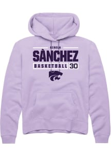 Gisela Sánchez Rally Mens Lavender K-State Wildcats NIL Stacked Box Hooded Sweatshirt