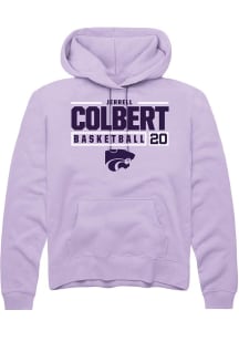Jerrell Colbert  Rally K-State Wildcats Mens Lavender NIL Stacked Box Long Sleeve Hoodie