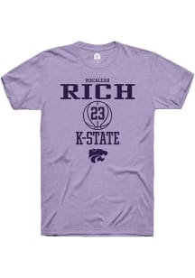 Macaleab Rich  K-State Wildcats Lavender Rally NIL Sport Icon Short Sleeve T Shirt