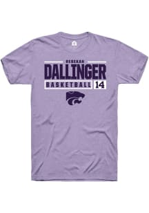 Rebekah Dallinger  K-State Wildcats Lavender Rally NIL Stacked Box Short Sleeve T Shirt