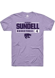 Serena Sundell  K-State Wildcats Lavender Rally NIL Stacked Box Short Sleeve T Shirt
