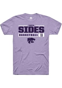 Taryn Sides  K-State Wildcats Lavender Rally NIL Stacked Box Short Sleeve T Shirt