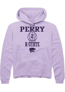 Tylor Perry  Rally K-State Wildcats Mens Lavender NIL Sport Icon Long Sleeve Hoodie