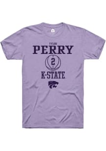 Tylor Perry  K-State Wildcats Lavender Rally NIL Sport Icon Short Sleeve T Shirt