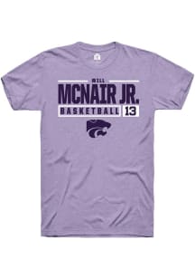 Will McNair Jr.  K-State Wildcats Lavender Rally NIL Stacked Box Short Sleeve T Shirt