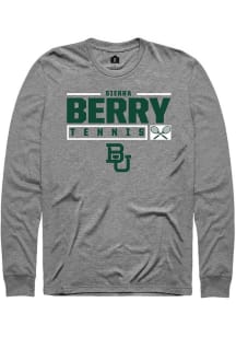 Sierra Berry  Baylor Bears Graphite Rally NIL Stacked Box Long Sleeve T Shirt