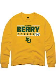 Sierra Berry  Rally Baylor Bears Mens Gold NIL Stacked Box Long Sleeve Crew Sweatshirt