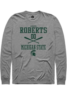 Ashlyn Roberts  Michigan State Spartans Grey Rally NIL Sport Icon Long Sleeve T Shirt
