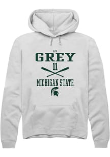 Liv Grey  Rally Michigan State Spartans Mens White NIL Sport Icon Long Sleeve Hoodie