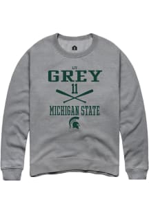 Liv Grey  Rally Michigan State Spartans Mens Grey NIL Sport Icon Long Sleeve Crew Sweatshirt