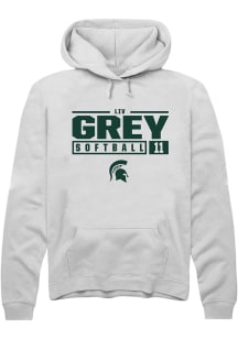 Liv Grey  Rally Michigan State Spartans Mens White NIL Stacked Box Long Sleeve Hoodie