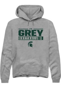 Liv Grey  Rally Michigan State Spartans Mens Grey NIL Stacked Box Long Sleeve Hoodie