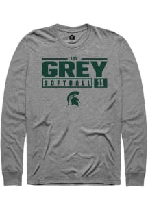 Liv Grey  Michigan State Spartans Grey Rally NIL Stacked Box Long Sleeve T Shirt