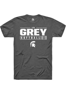 Liv Grey  Michigan State Spartans Grey Rally NIL Stacked Box Short Sleeve T Shirt