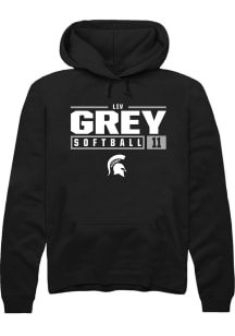 Liv Grey  Rally Michigan State Spartans Mens Black NIL Stacked Box Long Sleeve Hoodie
