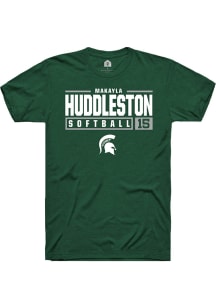Makayla Huddleston  Michigan State Spartans Green Rally NIL Stacked Box Short Sleeve T Shirt