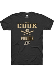 Avery Cook  Purdue Boilermakers Black Rally NIL Sport Icon Short Sleeve T Shirt