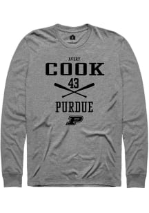 Avery Cook  Purdue Boilermakers Graphite Rally NIL Sport Icon Long Sleeve T Shirt