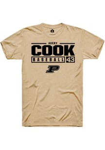 Avery Cook  Purdue Boilermakers Gold Rally NIL Stacked Box Short Sleeve T Shirt