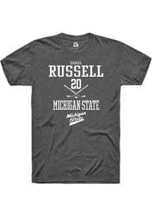 Daniel Russell Dark Grey Michigan State Spartans NIL Sport Icon Short Sleeve T Shirt