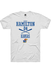 Kasey Hamilton  Kansas Jayhawks White Rally NIL Sport Icon Short Sleeve T Shirt