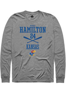 Kasey Hamilton  Kansas Jayhawks Grey Rally NIL Sport Icon Long Sleeve T Shirt