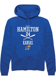 Kasey Hamilton  Rally Kansas Jayhawks Mens Blue NIL Sport Icon Long Sleeve Hoodie