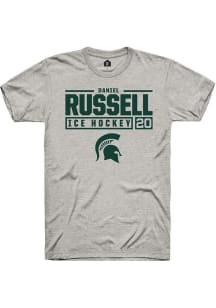 Daniel Russell Ash Michigan State Spartans NIL Stacked Box Short Sleeve T Shirt