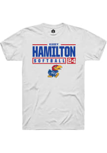 Kasey Hamilton  Kansas Jayhawks White Rally NIL Stacked Box Short Sleeve T Shirt