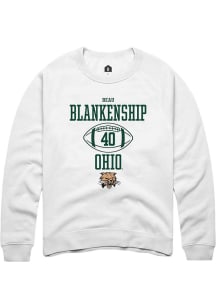 Beau Blankenship  Rally Ohio Bobcats Mens White NIL Sport Icon Long Sleeve Crew Sweatshirt
