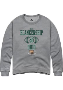 Beau Blankenship  Rally Ohio Bobcats Mens Grey NIL Sport Icon Long Sleeve Crew Sweatshirt