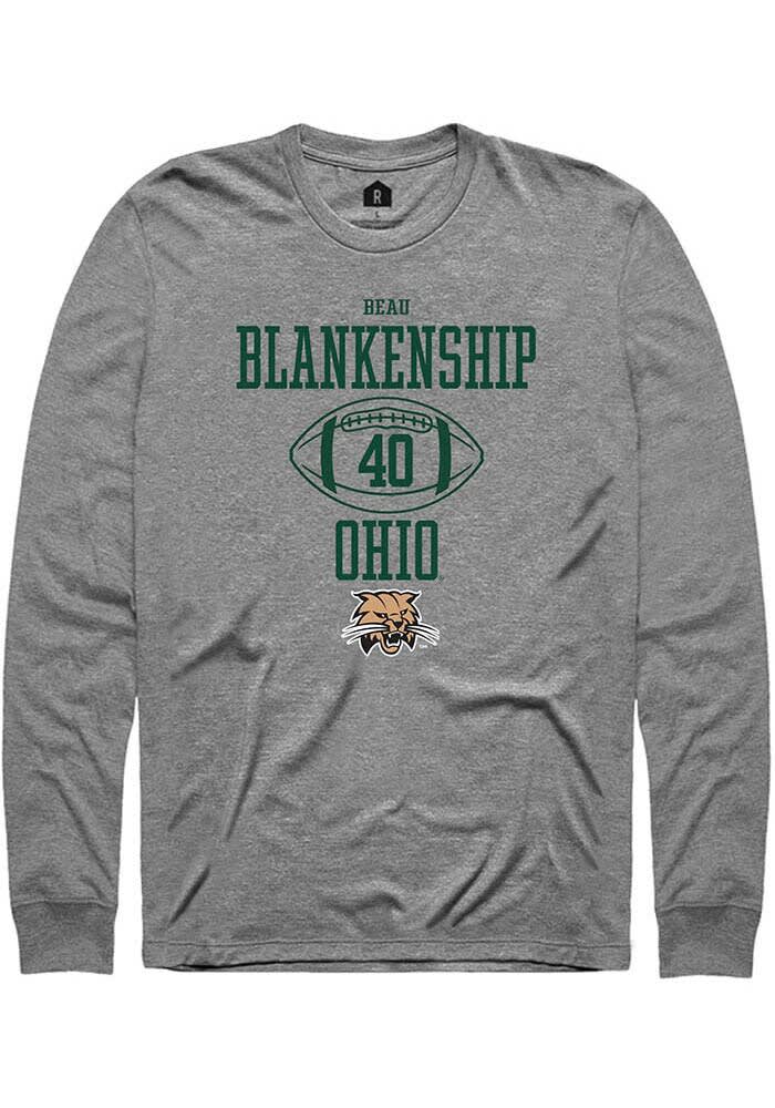 Beau Blankenship  Ohio Bobcats Graphite Rally NIL Sport Icon Long Sleeve T Shirt