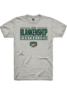 Beau Blankenship  Ohio Bobcats Ash Rally NIL Stacked Box Short Sleeve T Shirt