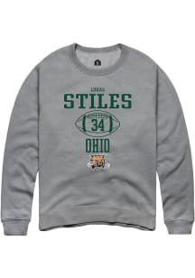 Lukas Stiles  Rally Ohio Bobcats Mens Grey NIL Sport Icon Long Sleeve Crew Sweatshirt