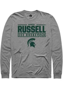 Daniel Russell Rally Mens Graphite Michigan State Spartans NIL Stacked Box Tee