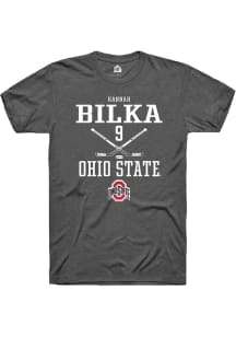 Hannah Bilka  Ohio State Buckeyes Dark Grey Rally NIL Sport Icon Short Sleeve T Shirt