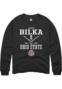 Hannah Bilka  Rally Ohio State Buckeyes Mens Black NIL Sport Icon Long Sleeve Crew Sweatshirt