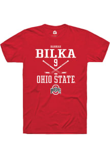 Hannah Bilka  Ohio State Buckeyes Red Rally NIL Sport Icon Short Sleeve T Shirt