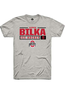 Hannah Bilka  Ohio State Buckeyes Ash Rally NIL Stacked Box Short Sleeve T Shirt