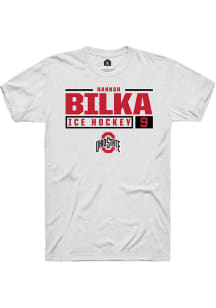 Hannah Bilka  Ohio State Buckeyes White Rally NIL Stacked Box Short Sleeve T Shirt