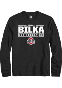 Hannah Bilka  Ohio State Buckeyes Black Rally NIL Stacked Box Long Sleeve T Shirt
